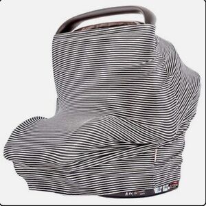 WeeSprout- Baby Car Seat Cover, Black and White Stripe